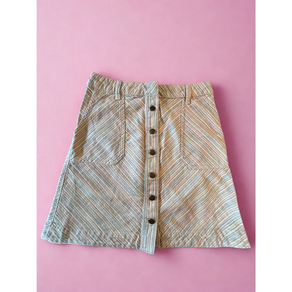 Anthropologie - Pilcro Pastel Striped Skirt | Women’a Size 2 | Mini A-line Cut